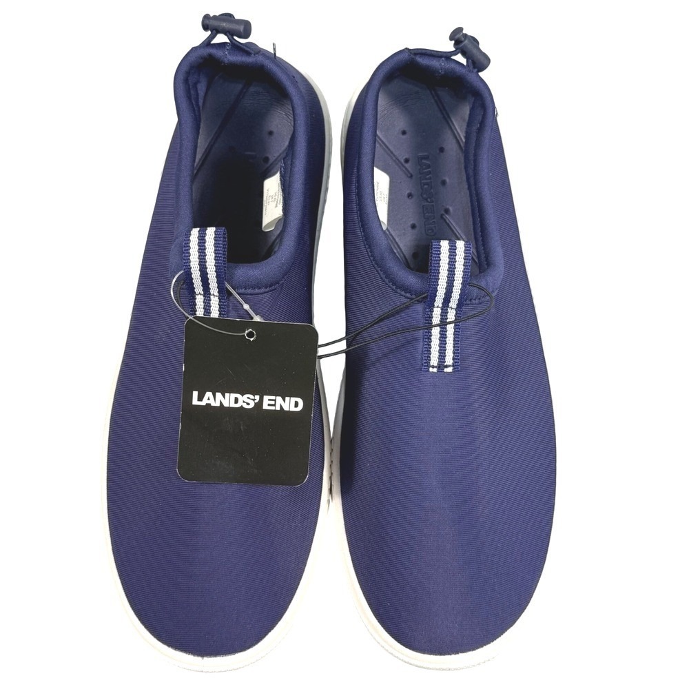 Lands End Mens Sport Slip On Water Shoes Navy Blue Aqua Socks Size 8D